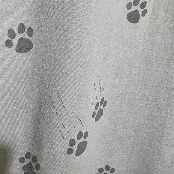 Vintage Hallmark Single Stitch White Tee I Love My Cat Paw Prints Womans Sz XL - Picture 7 of 11